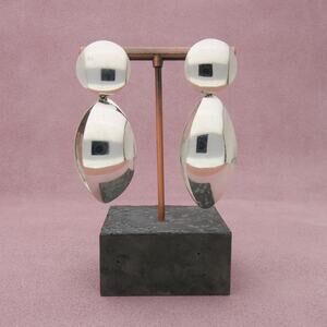 taxco mexico sterling silver vintage chunky modernist dangle earrings